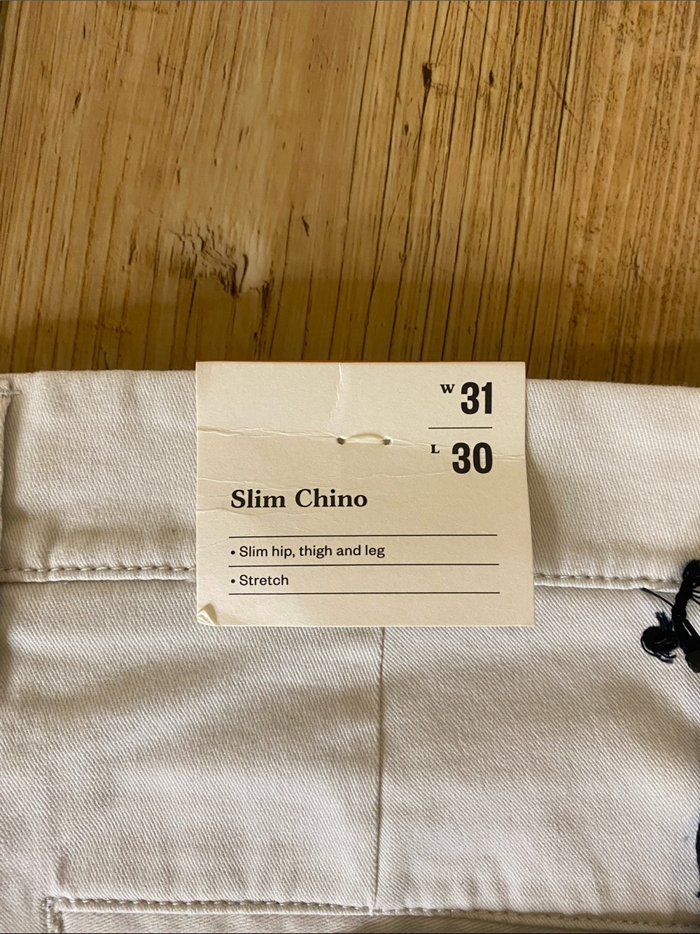 NWT Goodfellow & Co Men’s Off-White Chino Pants 31x30 - Picture 5 of 5